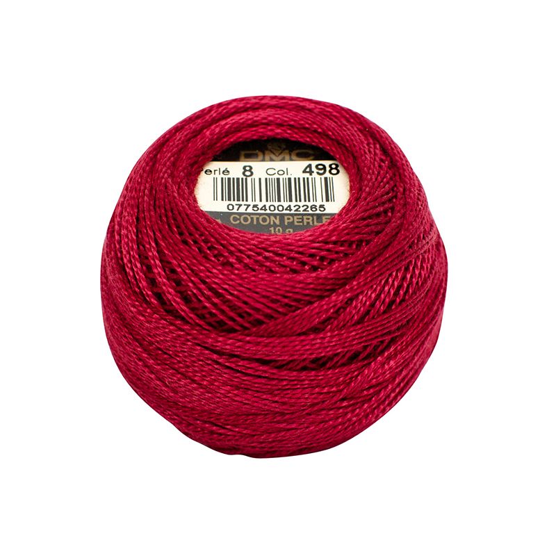 DMC Pearl Cotton Size 8 - Crimson (Color #498)