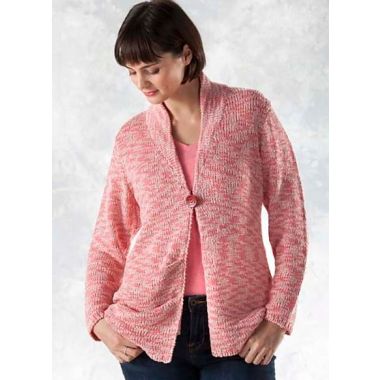 Pleated Front Shawl Collared Cardigan (5400H) 