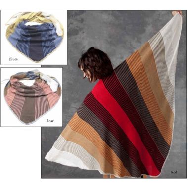 A Lana Grossa Solo Lino Pattern - Moving Stripe Triangle Shawl 5405a (PDF File)