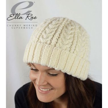 zz Cabled Hat (PDF File) - FREE w/ PURCHASES OF 2 SKS OF ELLA RAE CHUNKY MERINO, ONE FREE PATTERN PER PERSON PLEASE