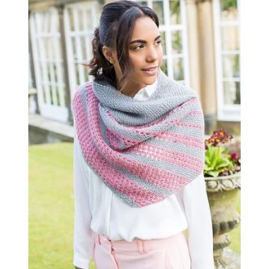 Esme Striped Shawl - Free with Purchases of 3 Hanks of Wensleydale