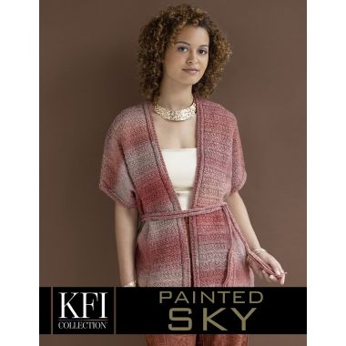 A Knitting Fever Painted Sky Pattern - Aurora Poncho