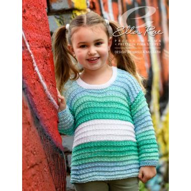 A Pretty In Pima Pattern - Emilia Kids Sweater (PDF) - FREE W/ 5 SKEIN PIMA PURCHASES, 2 PATTERNS PER PURCHASE PLEASE
