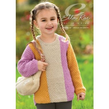 A Pretty In Pima Pattern - Fiona Kids Sweater (PDF) - FREE W/ 5 SKEIN PIMA PURCHASES, 2 PATTERNS PER PURCHASE PLEASE