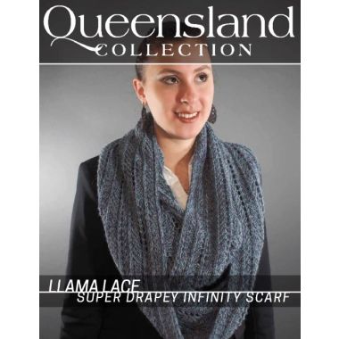 A Queensland Llama Lace Pattern - Super Drapey Infinity Scarf (PDF)