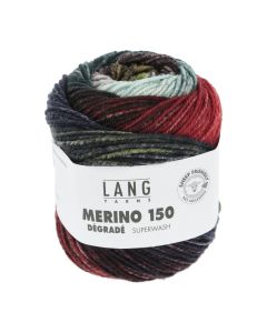 Lang Merino 150 Degrade - Dark Teal, Red, Olive (Color #14)