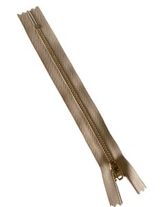 YKK 7'' Golden Brass Zipper - Beige - Free with purchases of $10/One zipper-gift per person/purchase please.