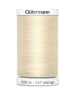 Gutermann Sew-All Polyester Thread 500 m (547 yards) - Ivory (Color #800)