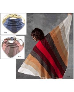 A Lana Grossa Solo Lino Pattern - Moving Stripe Triangle Shawl 5405a (PDF File)