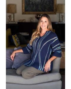 zzz Trendsetter Placid Pattern - 5900-H PLACID & RECYCLED LINEN HAND PAINT SHORT ROW WAVE PULLOVER (PDF File)