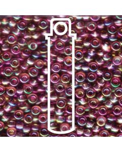 Miyuki Japanese Seed Beads Size 6/0 - Transparent Dark Smokey Amethyst with Iridescent Coating (6-9256D-TB)