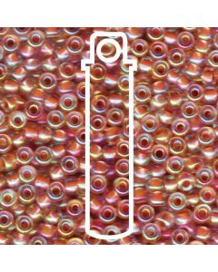 Miyuki Japanese Seed Beads Size 6/0 - Dark Peach Lined Crystal with Iridescent Coating (6-9275-TB)