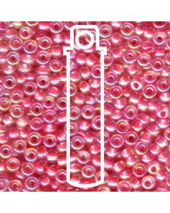 Miyuki Japanese Seed Beads Size 6/0 - Hot Pink Lined Crystal with Iridescent Coating (6-9355-TB)