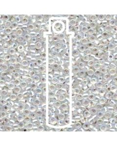 Miyuki Japanese Seed Beads Size 8/0 - Silver Lined Crystal with Iridescent Coating (8-91001-TB)