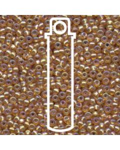 Miyuki Japanese Seed Beads Size 8/0 - Silver Lined Dark Gold Aurora Borealis (8-91004-TB)