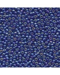 Miyuki Japanese Seed Beads Size 8/0 - Silver Lined Cobalt with Iridescent Coating (8-91020-TB)