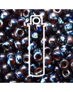 Miyuki Japanese Seed Beads Size 8/0 -Round Picasso Dark Amber Transparent (Color #94502)