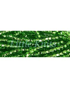 6/0 Czech Seed Beads - Silver Lined Light Green (Color #57430) - 6 String Hanks, 65 Grams/830 Beads