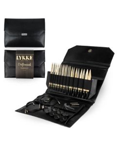 LYKKE Driftwood 5 Inch Interchangeable Circular Knitting Needle Set in Black Faux Leather Case on sale and ships free from Little Knits