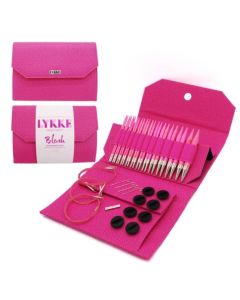 LYKKE Blush 5 Inch Interchangeable Circular Knitting Needle Set Magenta Basketweave Case on sale and ships free at Little Knits