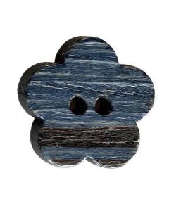 Fringe Buttons - Navy Wood Flower