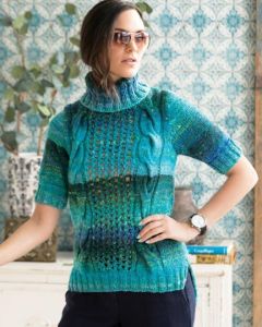 Cabled Tee (Free Download with Noro Kagayaki Purchase of 5 or more skeins)