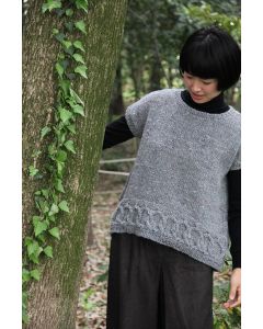 A Noro Kashirukuru or Silk Garden Solo Pattern Cable Embelished Top (PDF) on sale at LIttle Knits