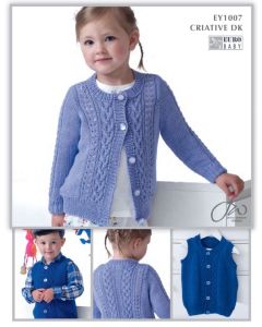 Cardigan & Waistcoat - Free with Purchase of 2 or More Skeins of Criative DK (PDF File)