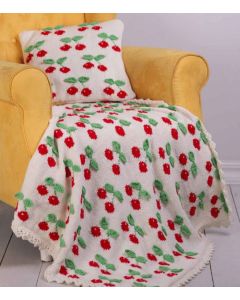 Cherry Blanket & Cushion - Free with Purchases of 5 Skeins of Babe Softcotton Worsted (PDF File)