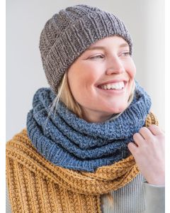 Claral Scarf, Cowl, and Hat Set - A Remix Chunky Pattern (PDF File)