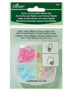 Clover Quick Locking Stitch Marker - Large Medium Small Set (Item #3033) on sale at Little Knits 