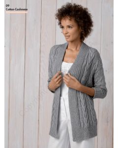 Katia Cotton Cashmere Cardigan - PDF Pattern - Free with Purchases of 9 or more skeins of Cotton Cashmere