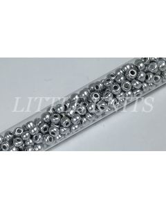 6/0 Czech Seed Beads  - Bright Silver (Color #01700) 20 Gram Tube