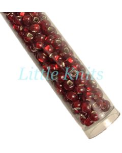 6/0 Czech Seed Beads  - Silver Lined Ruby (Color #97090) 20 Gram Tube