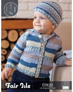 !Dimples Cardigan & Hat Print Copy - FREE WITH PURCHASES OF 3 SKEINS OF EYB FAIR ISLE 