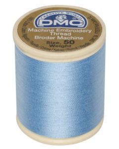 DMC Machine Embroidery Thread, Size 50 - Morning Sky Blue (Color #800)