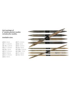 Lykke Driftwood 6 Inch Double Pointed Knitting Needles - US 0 (2mm)