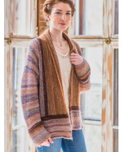 A Berroco Tiramisu Knitting Pattern Enia Coat on sale at Little Knits