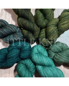 Tosh Merino Light One of a Kind - Greenish Surprise LITTLE KNITS PICK (One Skein)