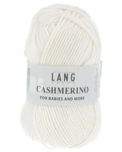Lang Cashmerino - White (Color #01) on sale at little knits