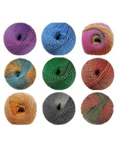 !Knitting Fever Painted Sky Mystery Bag (10 Skeins) - Colors Picked by Little Knits, 4/3/3 Color Split