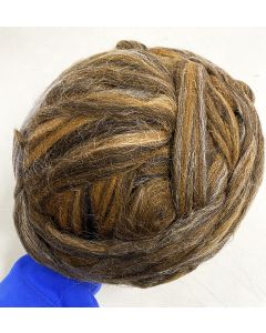 Brown Sheep Mixed Top/Roving for Spinning & Felting - Beautiful Brown Hues W/ Ecru & Onyx  (Price is 16 oz/One Pound Bag)
