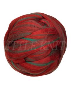 Brown Sheep Superwash Wool Roving - Crimson with Greens, Just in Time for the Holidays (One Pound Bag)