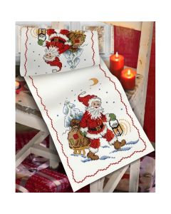 Anchor Counted Cross Stitch Kit - Santa and Sledge Runner