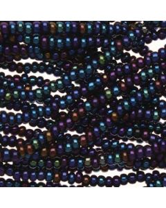 6/0 Czech Seed Beads - Blue Iris (Color #59135) - 6 String Hanks, 77 Grams/990 Beads