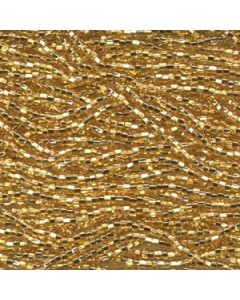 6/0 Czech Seed Beads - Straw Gold Silver Lined (Color #17020) - 6 String Hanks, 65 Grams/830 Beads