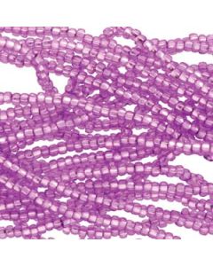 6/0 Czech Seed Beads - Violet Dyed Silver Lined (Color #18228) - 6 String Hanks, 71 Grams/900 Beads