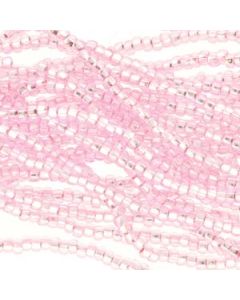 6/0 Czech Seed Beads - Pink Dyed Silver Lined (Color #18273) - 6 String Hanks, 71 Grams/900 Beads