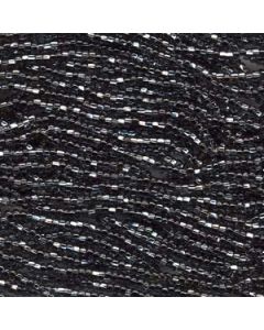 6/0 Czech Seed Beads - Black Diamond Silver Lined (Color #47010) - 6 String Hanks, 65 Grams/830 Beads
