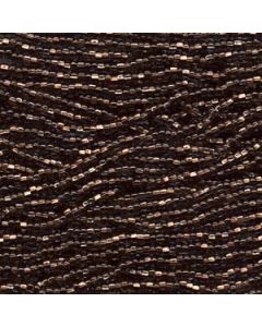 6/0 Czech Seed Beads - Black Diamond Color Lined (Color #49010) - 6 String Hanks, 67 Grams/860 Beads